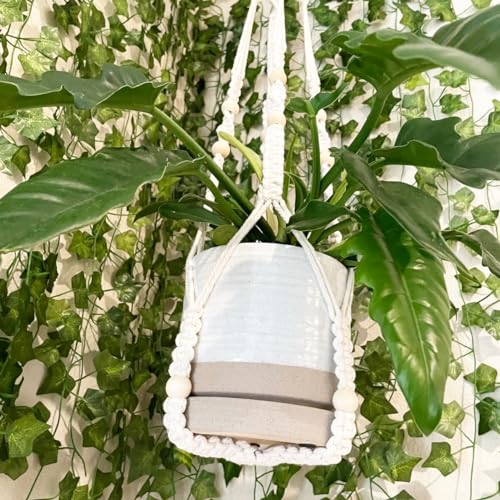 HERDUK 6 Inch Plant Pots, Ceramic Planter Pot with Drainage Hole & Saucer, Indoor/Outdoor Cylinder Round Planter Pot, White & Beige Glaze - color: White & Beige, size: 6 Inch