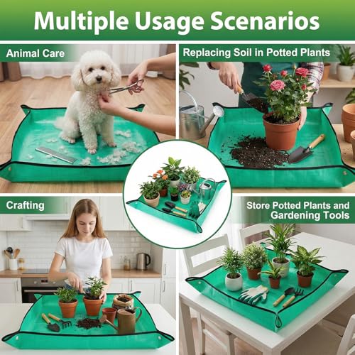 2 Pack Green Repotting Mat for Indoor, Potting Mat Plants Transplanting