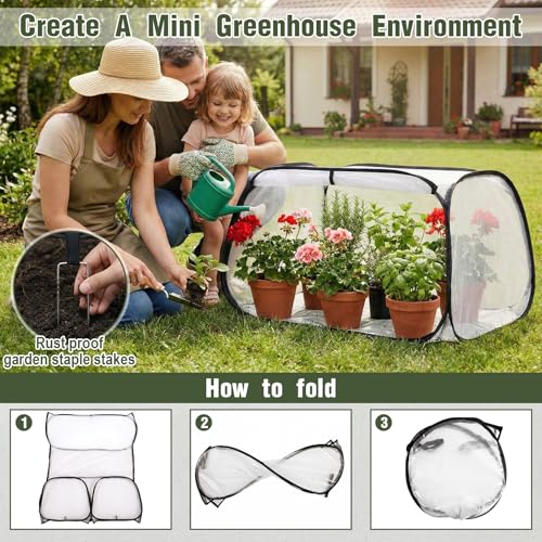 4 Pack 4 Pack 45 x 22 x 18 in Garden Covers for Raised Beds with Stakes