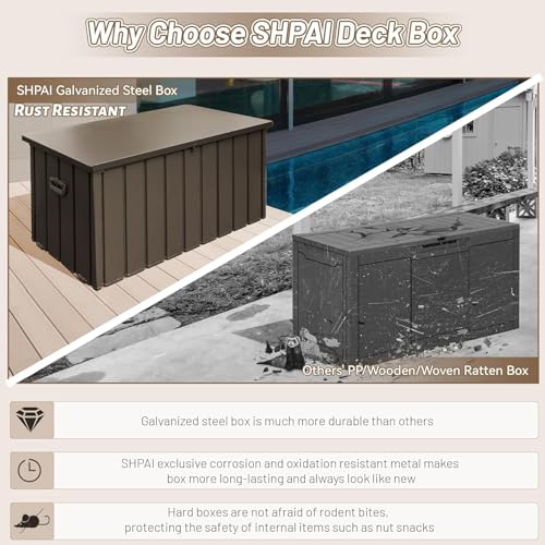 Space-Saving Patio Storage Cabinet - color: Dark Brown - 49.40 X 35.40 X 29.60 Inch