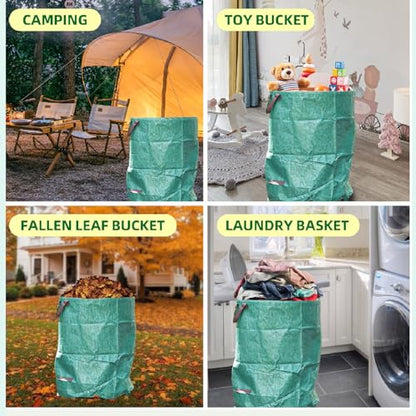 Reusable Yard Waste Bags, 53 Gallon Upright Lawn Leaf Bags,1 Pack Heavy Duty Collapsible Garden Bags for Collecting Leaves,Waste Container for Cleanup Outdoor Debris Leaves Grass Clippings