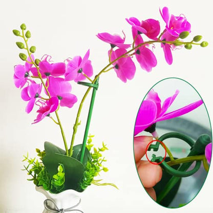 Belit 8 Pack Small Plant Support Plant Stakes, Adjustable Garden Single Stem Support Stake, Planter Support Ring for Orchid, Rose, Peony, Peppers and More, 16 inch - size: 15.7 Inch
