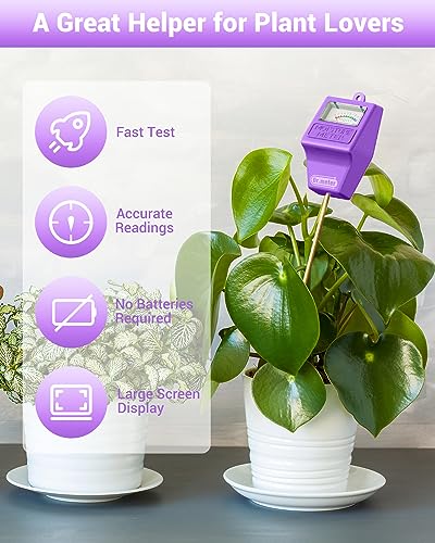 Dr.meter Soil Moisture Meter for Plants, Plant Water Gauge Test Kit - color: Purple