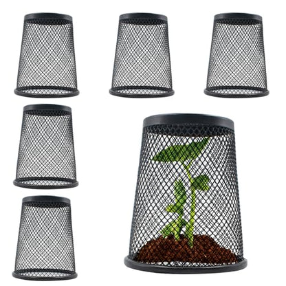 6 PCS Small Chicken Wire Plant Covers for Seedling, 3.5 Inch Mini Garden Cloches Metal Netting Protectors for Keeping Chicken Squirrels Birds Out, Only Suitable for Very Small Seedlings or Seeds