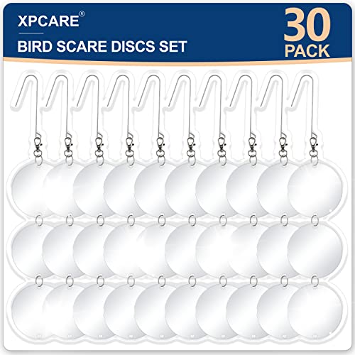 XPCARE Bird Scare Discs Set, 30 Pcs Reflective Double-Sided Bird Reflectors