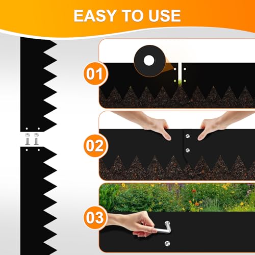 20ft. 40" L × 6" H Metal Landscape Edging, 6 Pack Garden Border - size: 6 Inch