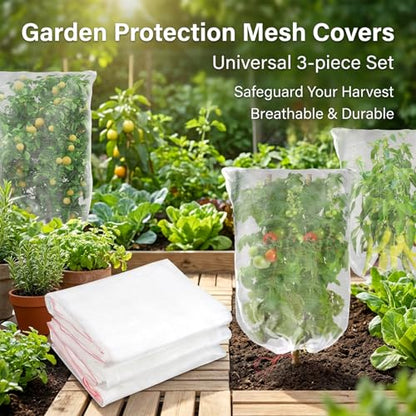Sukh Bird Netting for Garden Protection - 3 PCS Blueberry Bush Netting, 2.3 x 3.3 FT