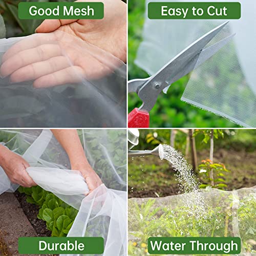 Garden Netting 10x50FT 2 Pack Ultra Fine Mesh, Insect Barrier Bird Netting for Garden Protection, Insect Bug Netting Garden Net for Protecting Plants Vegetables Flowers Fruits - size: 10*50 FT-2PCS