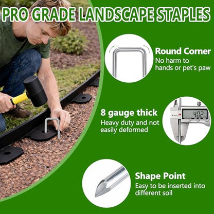 8 Gauge Landscape Edging Stakes 6 Inch 30 Pack Landscape Staple - size: 30Pcs