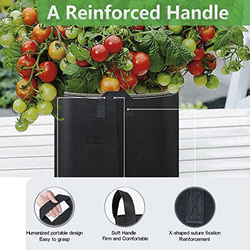 LINERY 10-Pack 10 Gallon Grow Bag Planting Black Heavy Duty Thickened Grow Bag with Handles Non-Woven Fabric Plant Pots (10-Pack 10 Gallon) - size: 10-Pack 10 Gallon