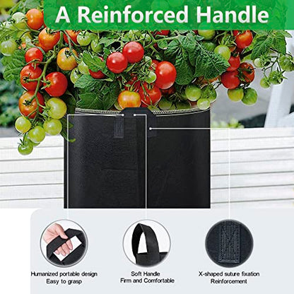LINERY 10-Pack 10 Gallon Grow Bag Planting Black Heavy Duty Thickened Grow Bag with Handles Non-Woven Fabric Plant Pots (10-Pack 10 Gallon) - size: 10-Pack 10 Gallon