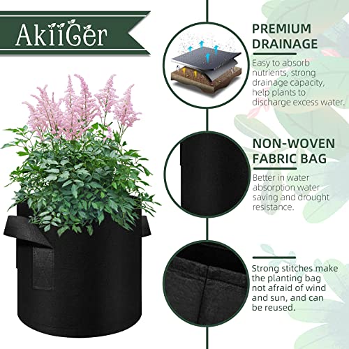 10 Gallon Grow Bags, Black Fabric Pots with Handles(20 Pack) - color: 20 Pack