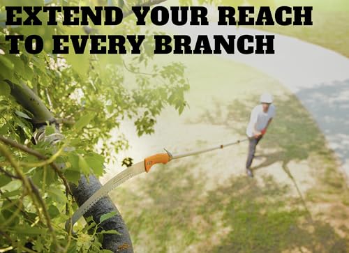 48-144" Telescoping Pole with Tree Pruner Extendable for Tree Trimming - size: 12 feet