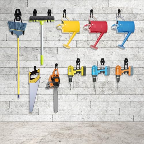 HUPBIPY Garage Hooks Heavy Duty 10 Pack, Wall Mount Ladder Hooks - color: Black 10Pack