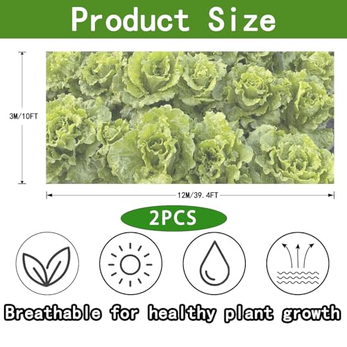 2 Pack Garden Netting 10x39.4Ft Ultra Fine Mesh Insect Netting for Garden Protection,Reusable Barrier Protection Mesh Plants Cover for Protect Vegetables Plants Fruits Flowers Crops from Animals