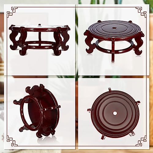 Geetery 2 Pcs 4–12 in Oriental Wooden Plant Stand Indoor Vase Stand, 10 in - size: 10 in