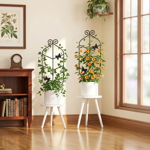 30" Metal Trellis for Potted Climbing Plants, Indoor Outdoor, 4PC