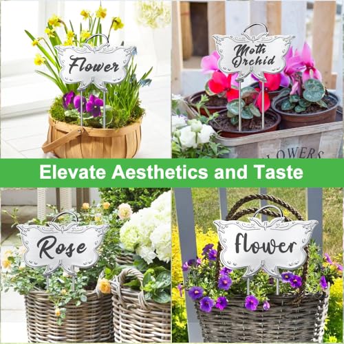 Metal Plant Labels, Waterproof Garden Sign 25Pack Silver Plant Tags - color: Silver Butterfly, size: 25 PACK SUS 304 Garden Labels