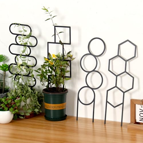 4 Pcs Plant Trellis Indoor Black Small Trellis for Potted Plants - style: Style 1