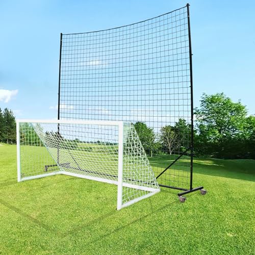 Ball Stop System - Soccer Backstop Net, Heavy Duty, High Impact, Practice Barrier - size: Movable - 4 inch Net, style: 10FT X 10FT