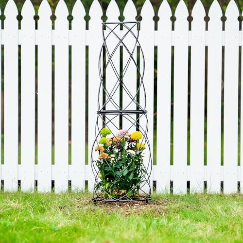35-Inch Metal Trellis for Climbing Plants – Durable Garden Support - color: black-35"x10"