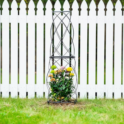 35-Inch Metal Trellis for Climbing Plants – Durable Garden Support - color: black-35"x10"