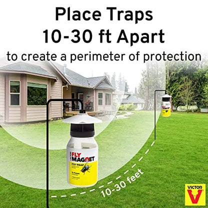 Terro T380 Outdoor Reusable Fly Magnet Fly Trap - Poison Free Trap with Bait (Pack of 2) - size: 2 Pack