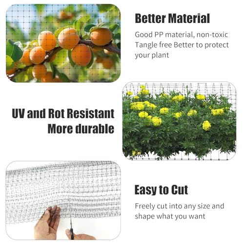 Black Bird Netting for Garden Balcony, Deer Fence Pigeon Net 7 x 100 Ft