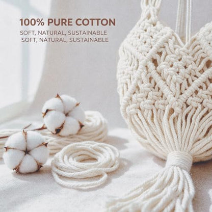 COPIS Macrame Plant Hangers Indoor, 2 Pack 35" Hanging Planters with Hooks