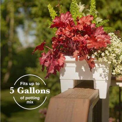 Greendigs 24" White Plastic Rail Planter