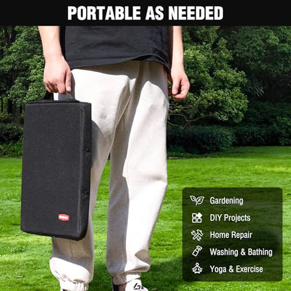 WORKPRO 17" Kneeling Pad with Removable Cover, Soft NBR Foam Cushioning - color: Black