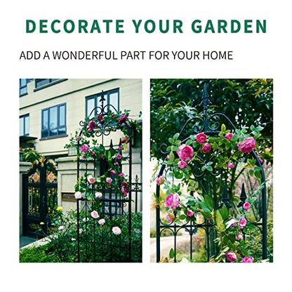Garden Trellis for Climbing Plants, 86" H x 21.7" W Heavy Duty Metal Trellis, 7.2FT Rustproof Black Iron Vine Support Trellis with 9.8" Ground Stakes, Decorative Cupid Arrow Design for Roses - size: 86 inch-1 pack