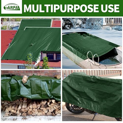 TARPAL 15x15ft Large Tarp Waterproof 16mil Heavy Duty Tarp,Green/Blue tarp - color: Green/Blue, size: 15x15 Feet-Finished size