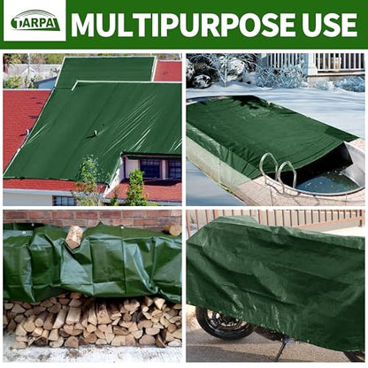 TARPAL 15x15ft Large Tarp Waterproof 16mil Heavy Duty Tarp,Green/Blue tarp - color: Green/Blue, size: 15x15 Feet-Finished size