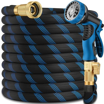 100FT Flexible Garden Hose, Kink-Free, Brass 3/4" - size: 100ft