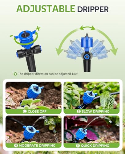 HIRALIY 50FT Drip Irrigation Kit with Timer for Raised Beds - size: 50FT