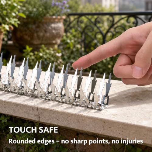 OFFO Bird Spikes for Outside, 304 Stainless Steel, 5 Pack 5 Ft, Silver - color: Bright Silver