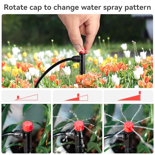 Drip Irrigation Emitters for 1/4" Tubing: 25pcs Drippers with Lock Barbed - size: 25pcs Drip Emitters with Lock Barbed
