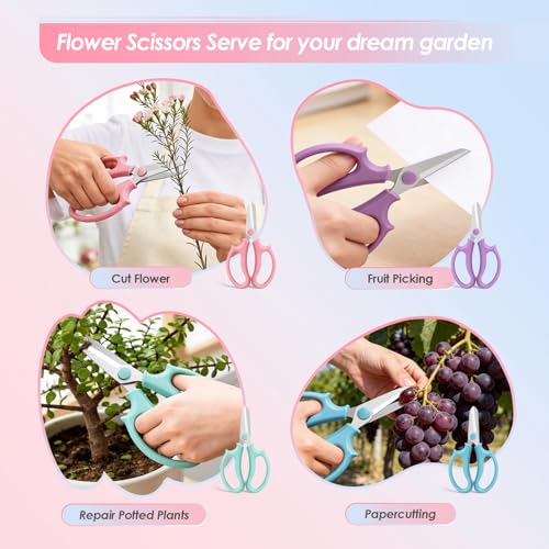 4PCS Flower Scissors, Stainless Steel Floral Scissors (Standard) - size: 4PCS Standard