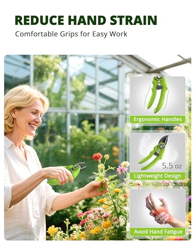 Garden Shears 6.9" Pruning Shears for Gardening Green - size: 6.9 Inch Bypass Green