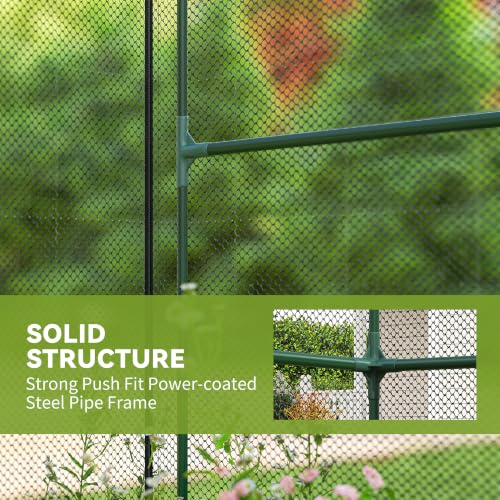 Outsunny 6' x 4' x 6' Crop Cage with Zippered Doors Vegetable Garden, Black - color: Black, size: 6' x 4' x 6'