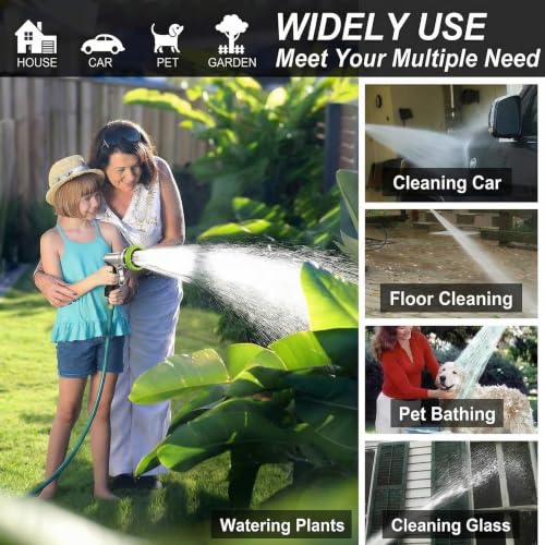 Garden Hose Nozzles,9 Spray Patterns Heavy Duty Metal Hose Sprayer Nozzle (Green) - color: Green