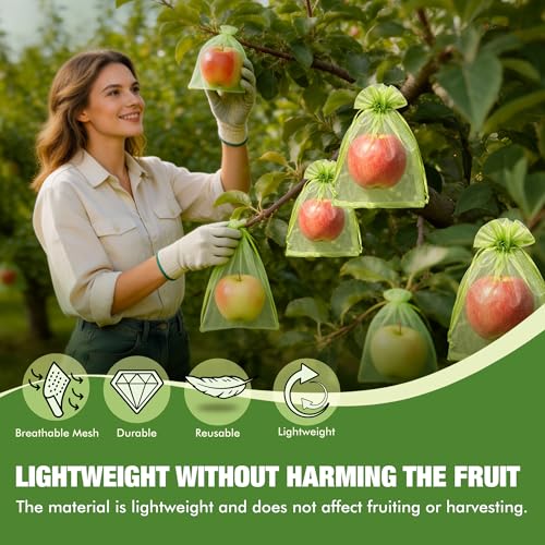 100 Pcs 6×9 Inch Drawstring Fruit Protection Mesh Bags - size: 6*9in-100 Pack