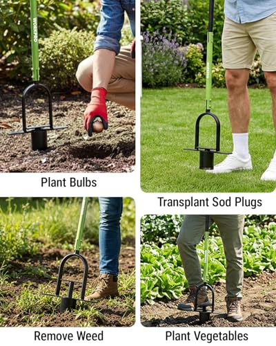 WORKPRO 36" Bulb Planter Tool, Long Handle Sod Plugger Grass Plugger Tool