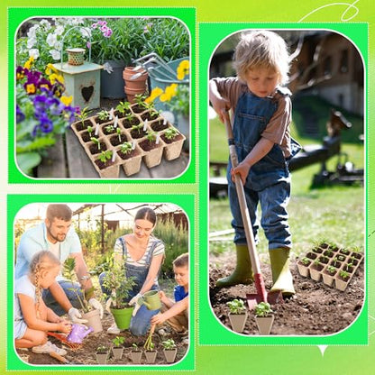 32 Packs of 512 Cells Seed Starter Trays Biodegradable Seedling Sets Organic Plant Seedling Trays with Holes Plant Starter Kit for Herb Seed Starter
