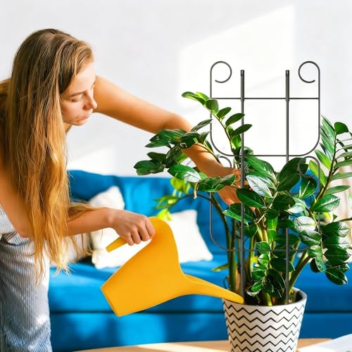 2 Pack Trellis for Climbing Plants Indoor, Expandable Small Metal Trellis for Potted Plants, Flowers Vine Ivy, Sturdy Houseplant Pothos Plant Climber Support - size: 2 Pack-15in(H)x10in(L)