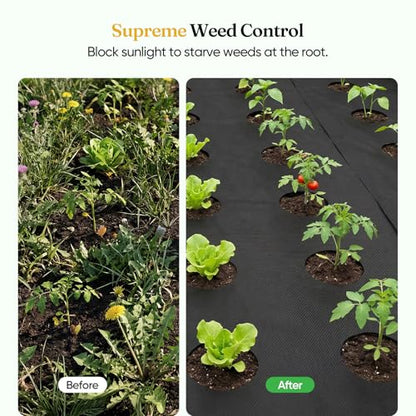 Grenebo 5.3FTx100FT Non-Woven Weed Barrier Landscape Fabric - size: 5.3FT×100FT