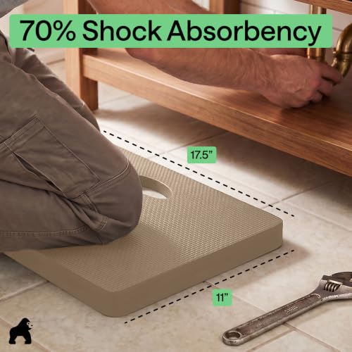 GORILLA GRIP® Extra Thick Foam Kneeling Pad for Gardening, 17.5x11 Beige - color: Beige