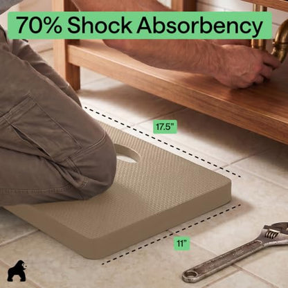 GORILLA GRIP® Extra Thick Foam Kneeling Pad for Gardening, 17.5x11 Beige - color: Beige