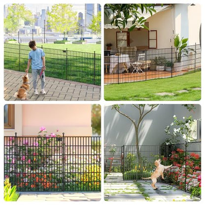 10 Panel No Dig Decorative Garden with Gate 32" H x 24.2'L - size: 32 in(H)×29in(L)